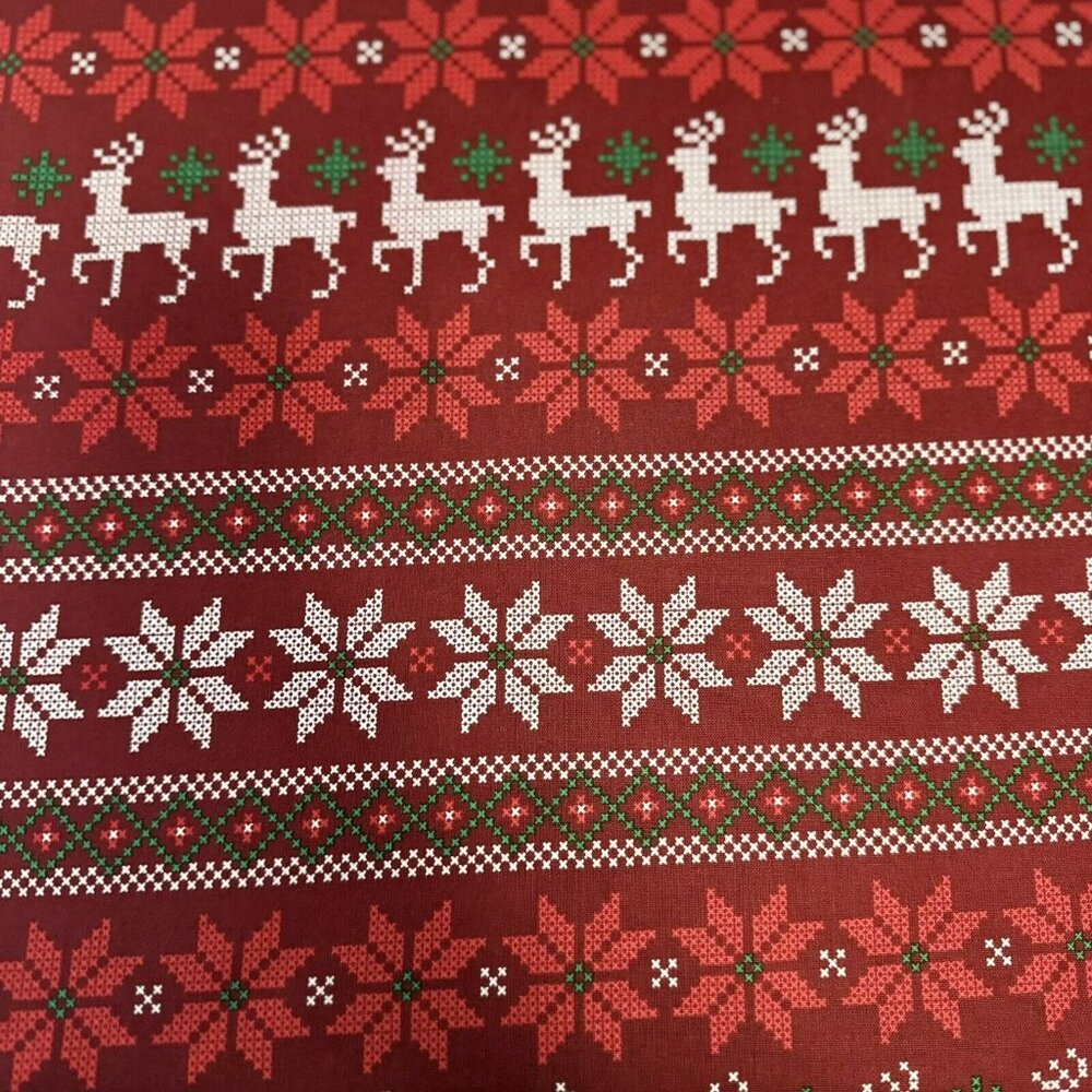 Fabric David Textiles 1 yard X 44” Reindeer Sewing Quilting Apparel Cotton #2B28